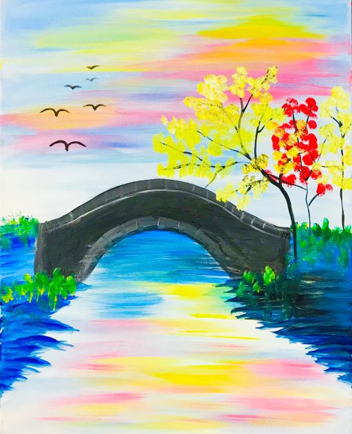 Bridge-Fall-acrylic-paint-class