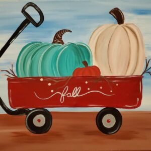 Fall Wagon Decor Paint Acrylic Paint Class Sip And Paint Cheers N Paint Cary Nc