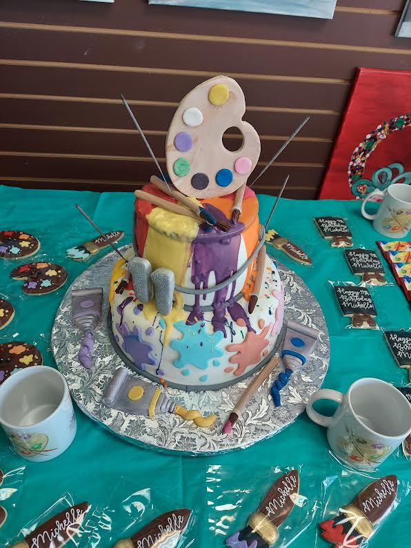 Splatter-Cake-Private-Paint-Kids-Part-Cheers-N-Paint Kids Splatter Cake For Private Kids Paint Party