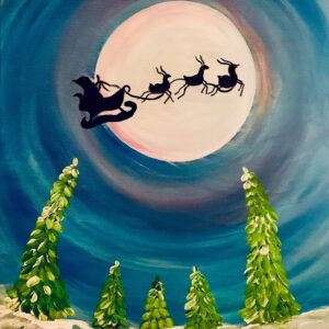 Santa's coming to town paint canvas
