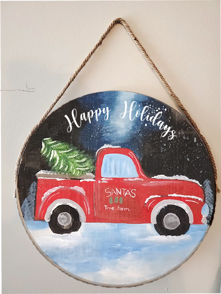 Happy Holidays 18" wooden sign