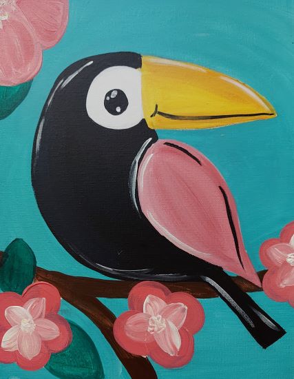 Toucan-kids-acrylic-paint-class-cheers-n-paint-cary-NC