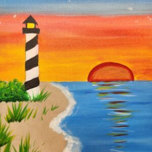 Light-House-In-Sunlight-Kids-Class-Paint-Cheers-N-Piant-Cary-Nc