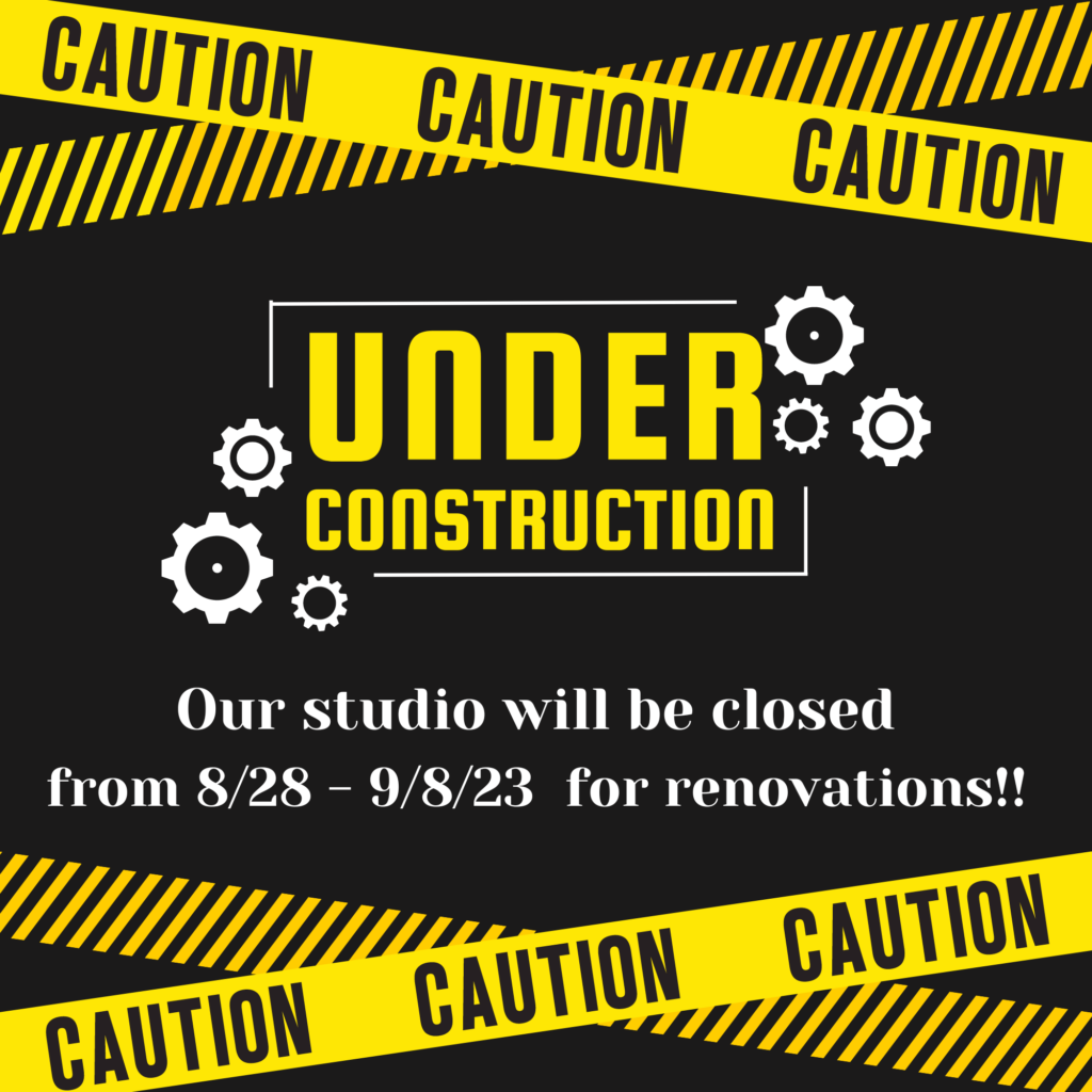 Black Yellow Modern Caution Under Construction Floor Decal