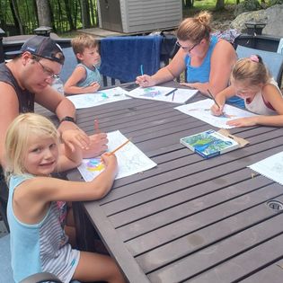 summer art with cheers n paint family