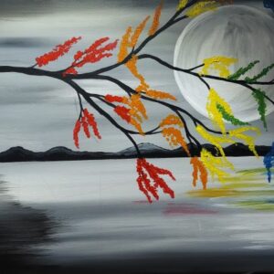 Rainbow Tree In The Moonlight Cheers N Paint Cary Nc 1