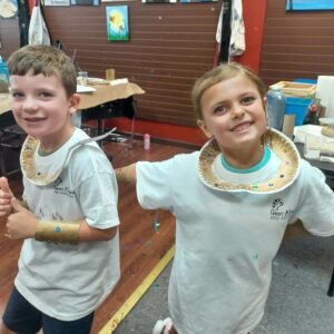 confident kids at summer art camp 2023 in Cary, NC at Cheers N Paint art studio