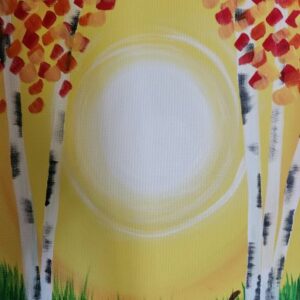 Fall Forest Little splatter kids paint class Cheers n Paint Cary NC