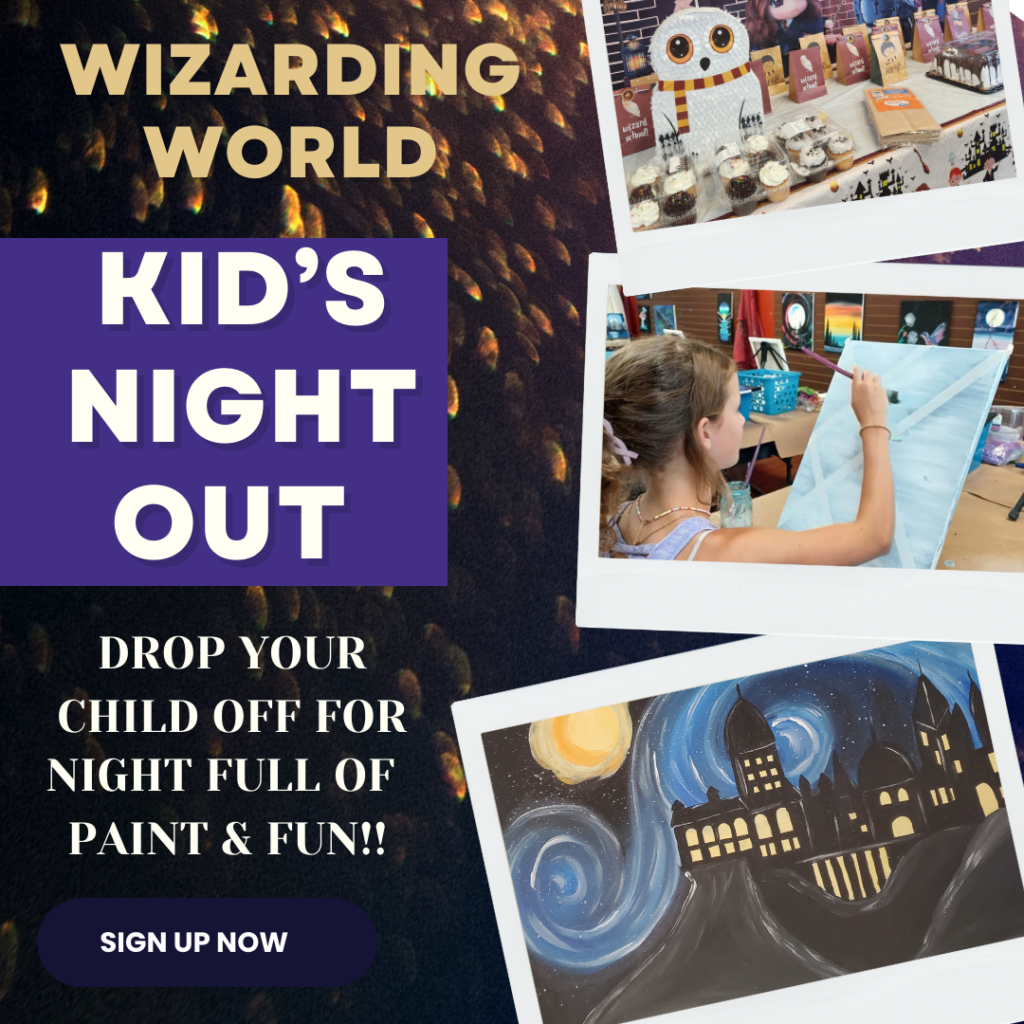 pop up image of cheers n paint kid's night out event in cary