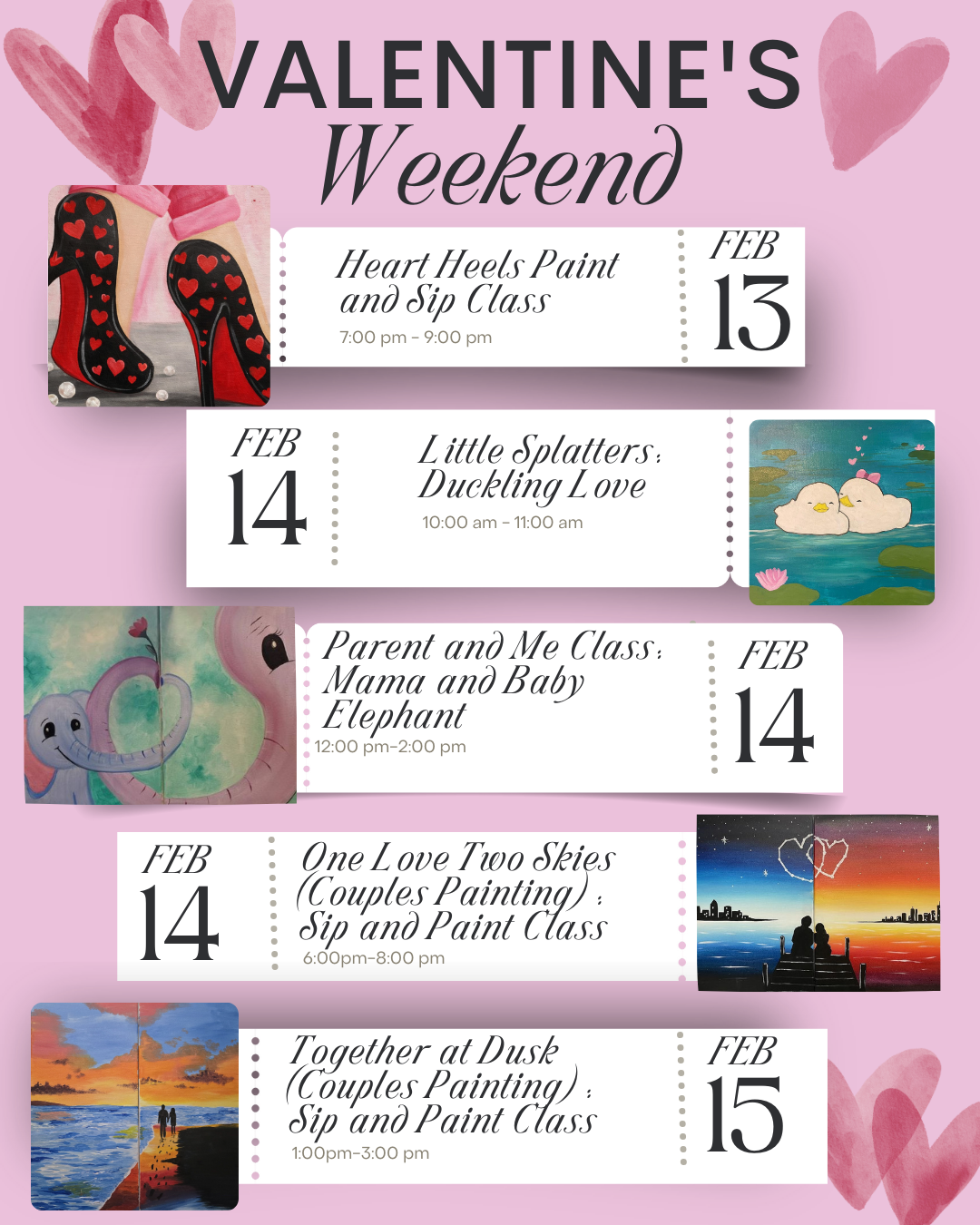 Valentines Day Paint And Sip Classes In Cary, Nc