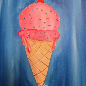 Kids-Ice-Cream-Cone-Little-Splatters-Cheers-N-Paint-Cary-Nc