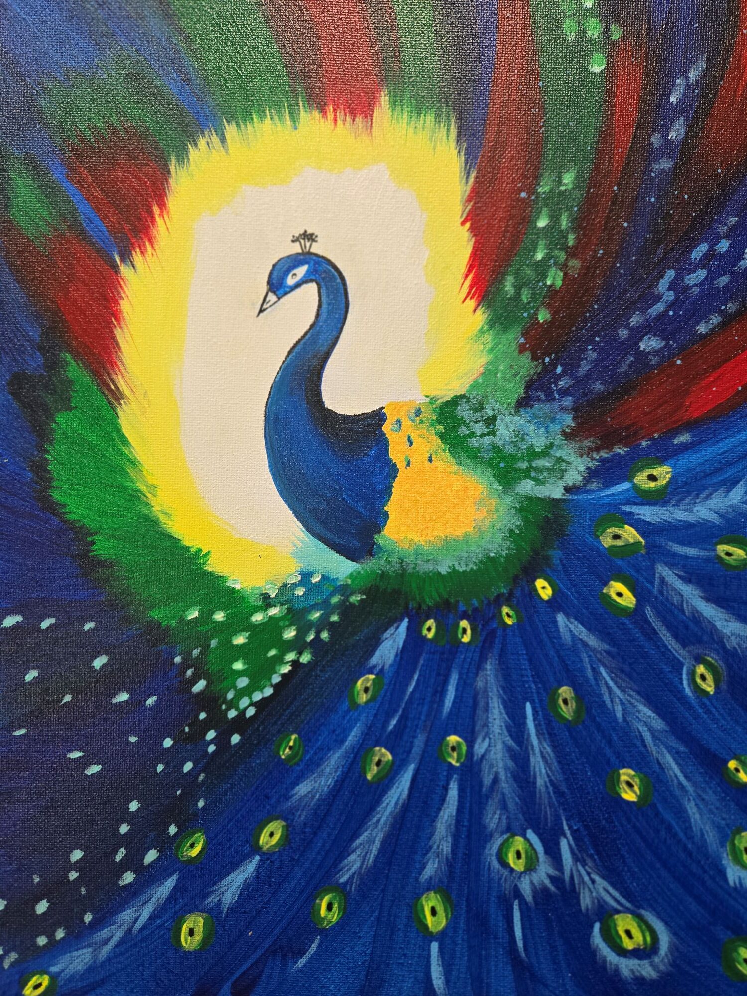 Dancing Peacock Sip and Paint Class cheers N Paint Cary, NC
