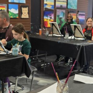 Families At Cheers N Paint During Shop Small Saturday Paint Class 2025