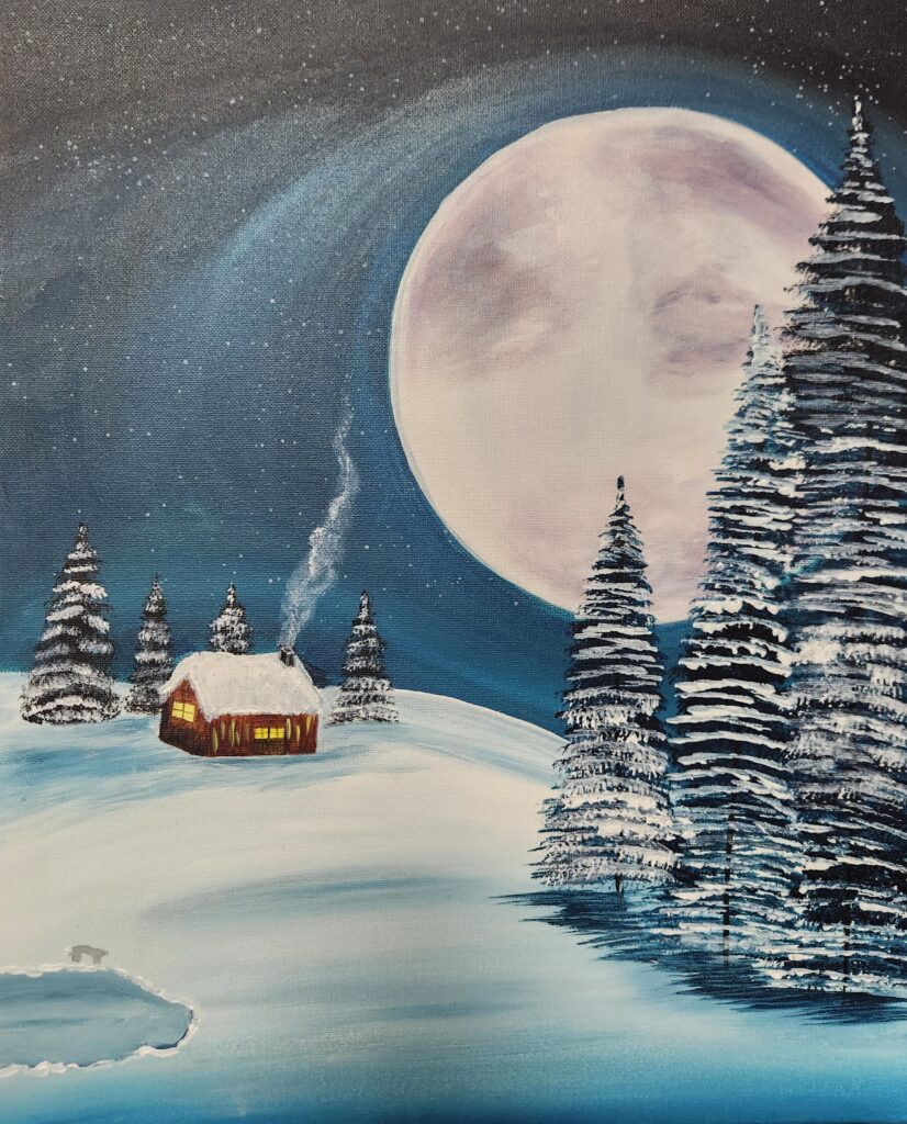Winter-Cabin-Cheers-N-Paint-Cary-Nc