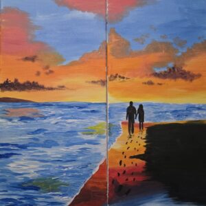 Together-at-Dusk-cheers-n-paint-sip and paint