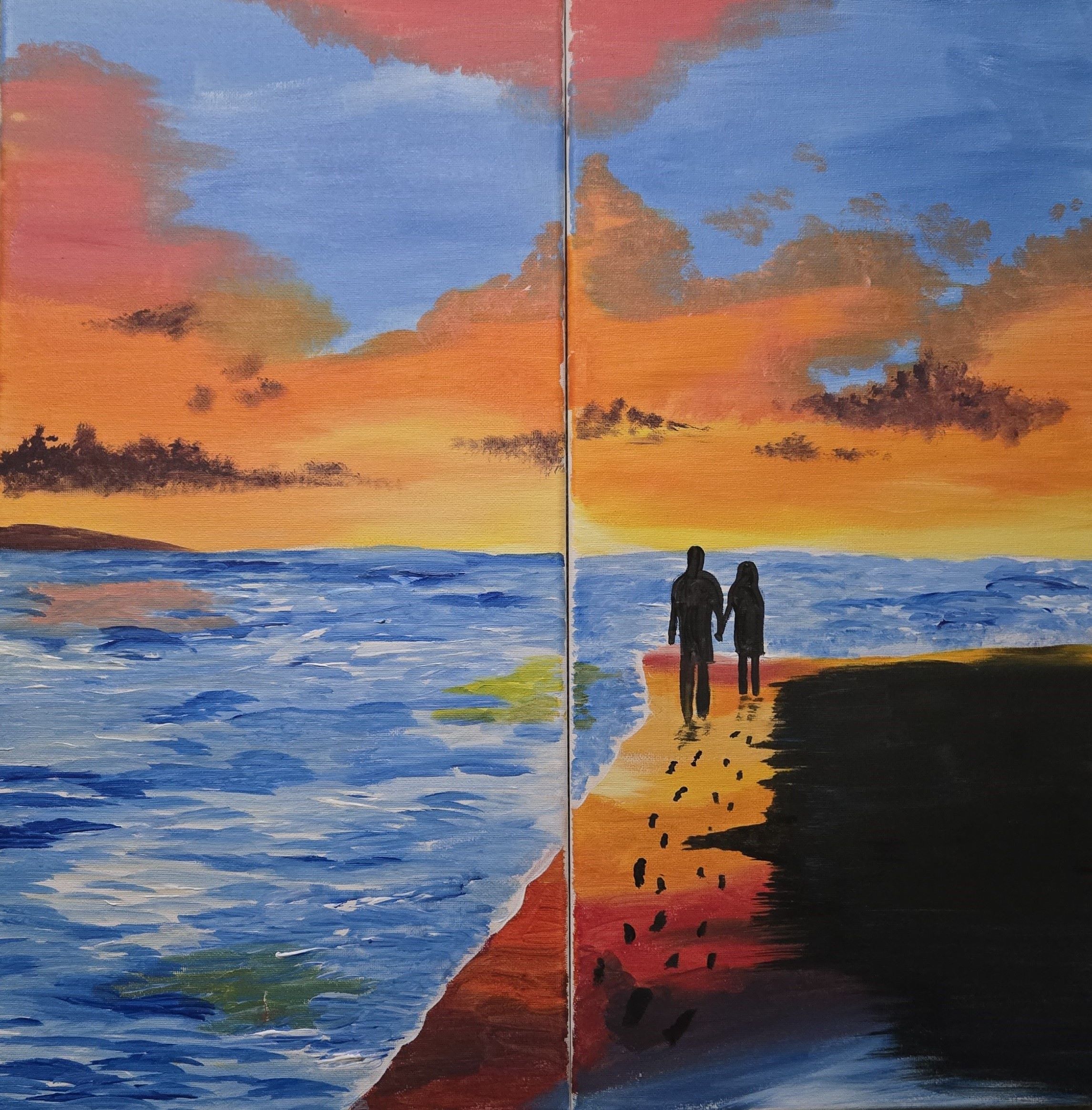Together-at-Dusk-cheers-n-paint-sip and paint