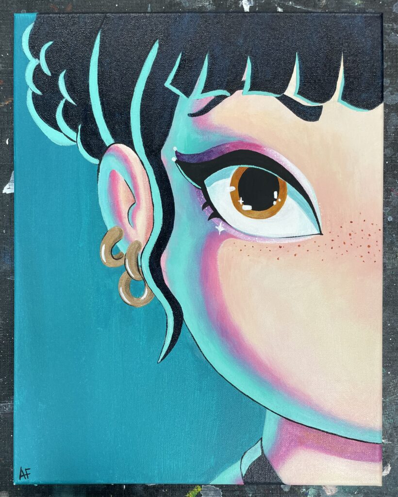 Zoey-k-pop-demon-class-paint-cheers-n-paint-cary-NC