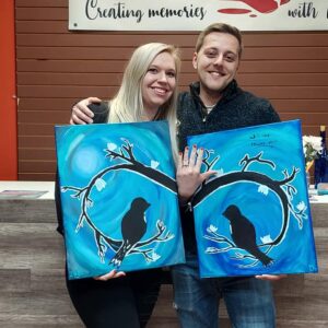 Valentines couple sip and paint art class
