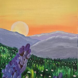 Sunset Lavender Meadow Sip and Paint Class