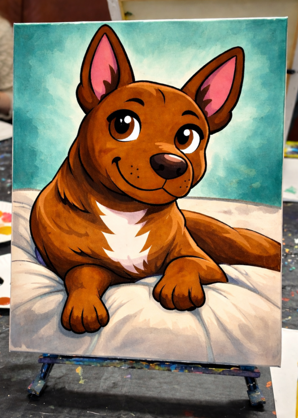 cartoon-paint-your-pet-class-cheers-n-paint-cary-NC