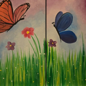 Parent-And-Me-Butterfly-Wildflower-Cheers-N-Paint-Kids-Cary-Nc