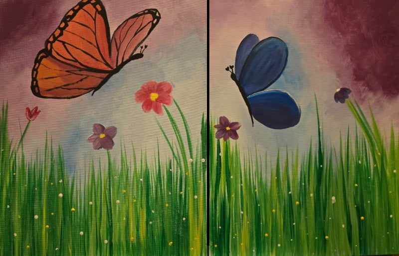 Parent-And-Me-Butterfly-Wildflower-Cheers-N-Paint-Kids-Cary-Nc
