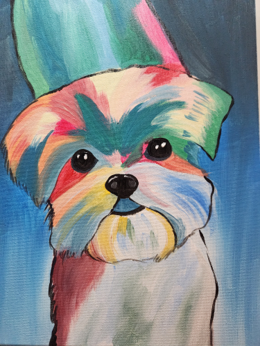 Little Splatters: Pop Art Pup Kids Paint Class - kids-paint-calss-cary-NC