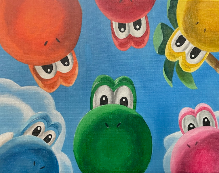 Yoshi-Family-Paint-Party-Cheers-Nc-Cary-Nc