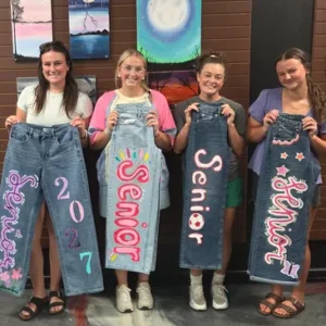 Senior Jean Paint Class Cheers N Paint Class Cary,Nc