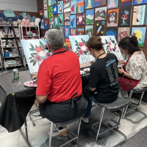 Family painting at cary art studio