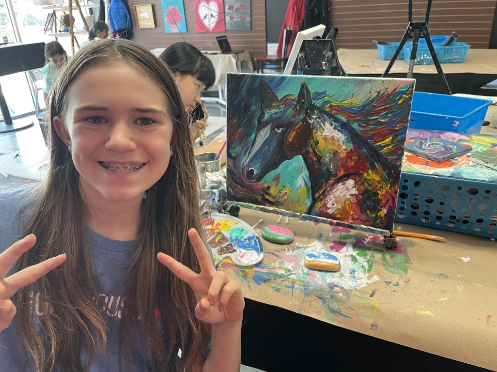 Cheers N Paint Art Student With Painted Horse