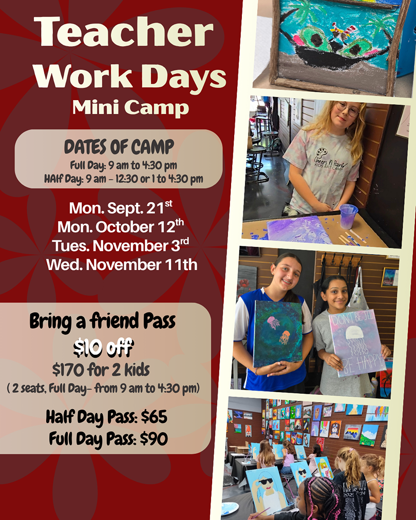 Teacher Work Days Art Camp At Cheers N Paint