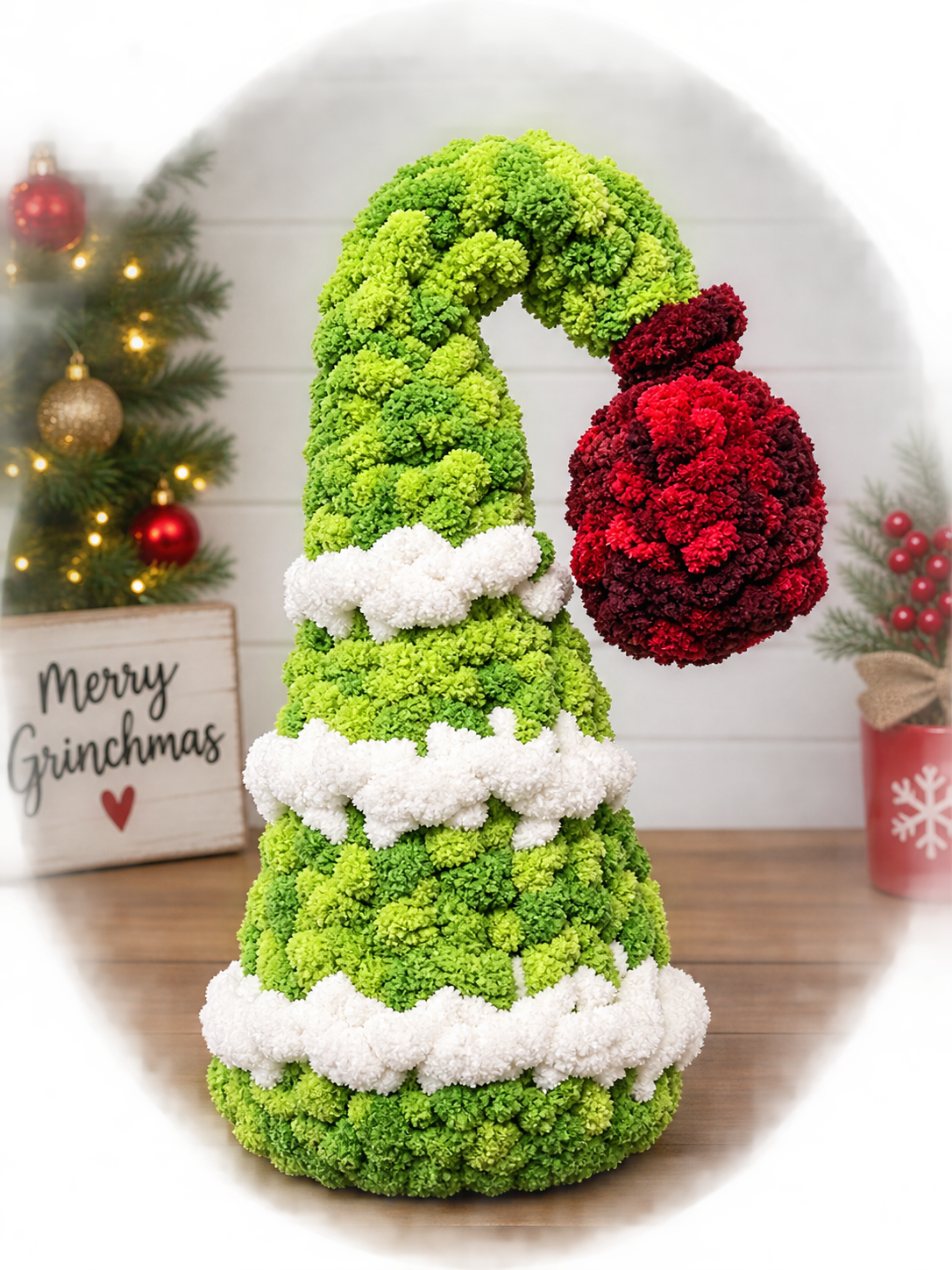 Grinch DIY Chunky yarn tree