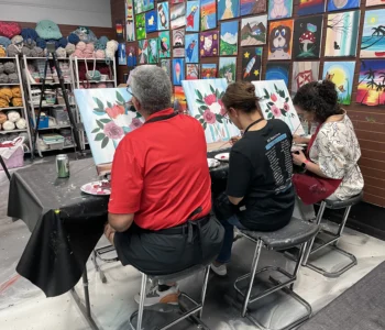 Family painting at cary art studio